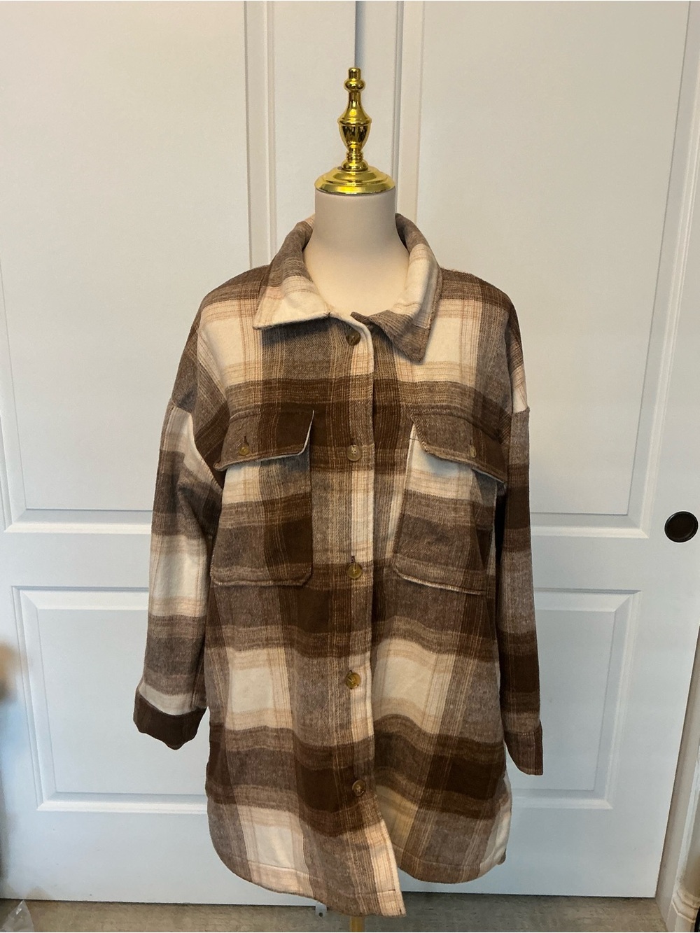 Banana Republic Brown Plaid Utility Shacket